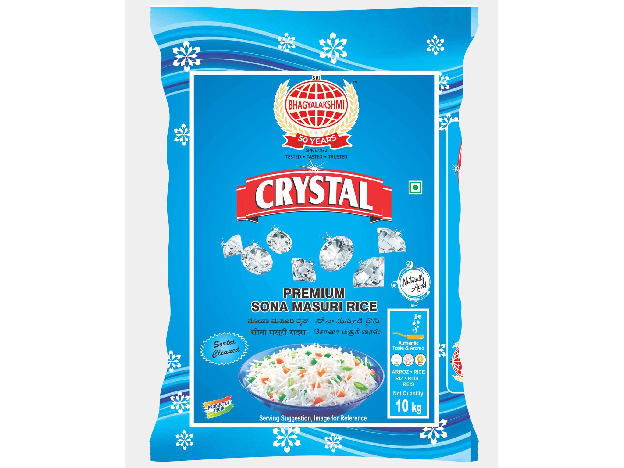 Crystal Sona Masuri Raw Rice 2 Years aged -10kg