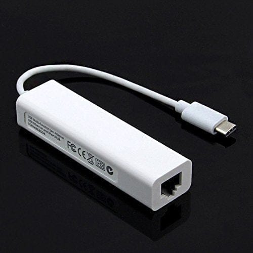 Type C to LAN Macbook Fast Ethernet Adapter USB 2.0 3 Port HUB RJ45 100Mbps for MacBook (White)