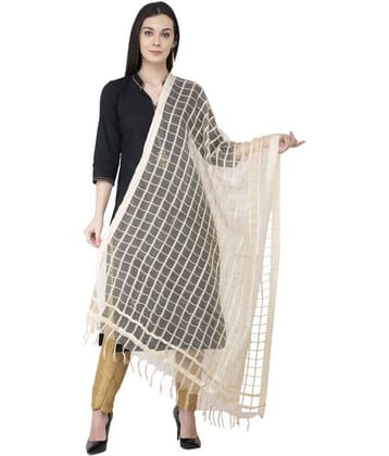 A R Silk White Cotton Hand Painted Dupatta