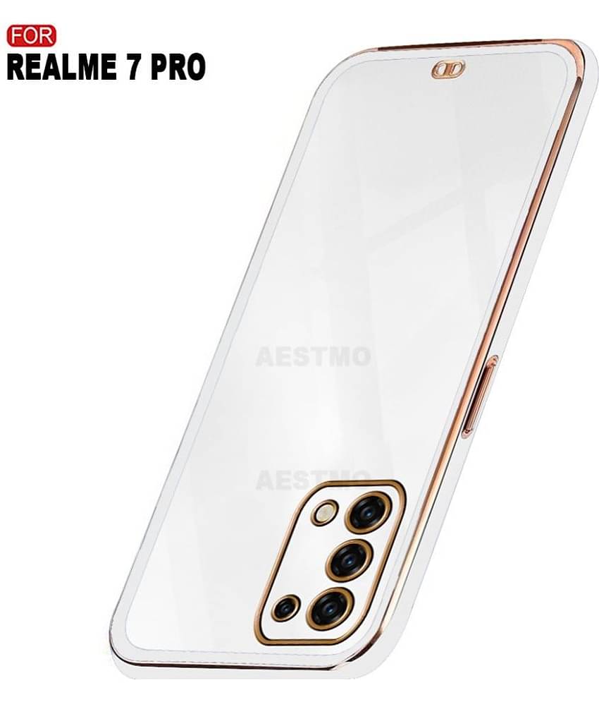 AESTMO - White Polycarbonate Plain Cases Compatible For Realme 7 Pro ( Pack of 1 )