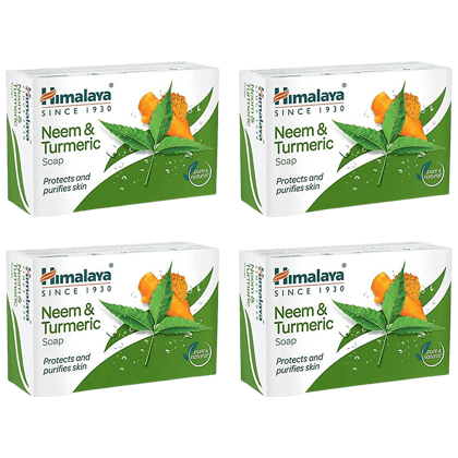Himalaya Neem & Turmeric Bathing Soap, Cleanses & Purifies Skin, 75 G (Pack Of 4) Himalaya Neem & Turmeric Bathing Soap, Cleanses & Purifies Skin, 75 G (Pack Of 4)