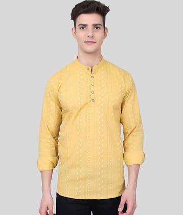 MAJESTIC MAN Yellow Cotton Men's Regular Kurta ( Pack of 1 )
