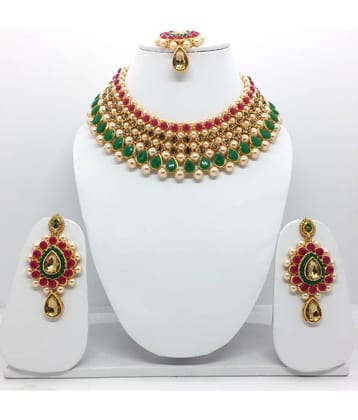 Sunhari Jewels - Gold Alloy Necklace Set ( Pack of 1 )