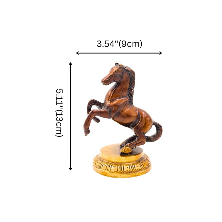 Brass Horse with Uplifted Legs Standing Horse | Tableware Showpiece Home Decor Running Horse