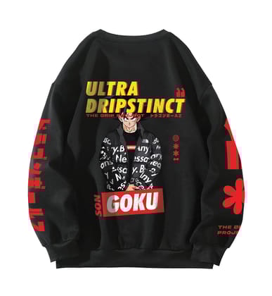 Goku Designed Oversized Sweatshirt-S / Black