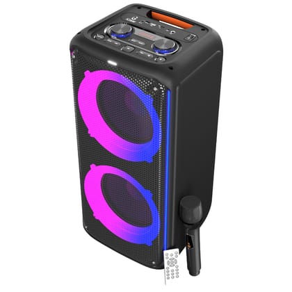 iGear X-Bass 60 iG-1061 Ultimate 60W Portable Bluetooth Party Speaker with Dual Bass Radiators, Remote Control (Black)