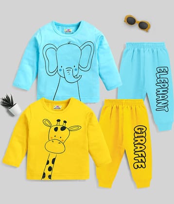 Kuchipoo Pack of 2 Boys Cotton Blend T-Shirt & Trackpants Set ( Multicolor 3 )