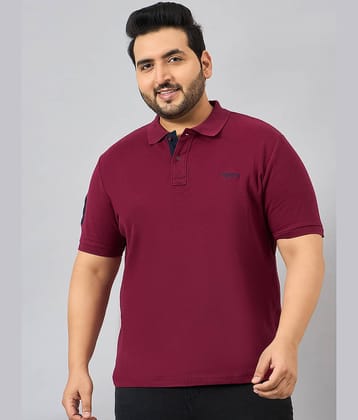 AUSTIVO Pack of 1 Cotton Blend Regular Fit Solid Half Sleeves Men's Polo T Shirt ( Maroon )