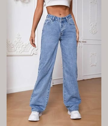 Kashian - Light Blue Denim Boyfriend Fit Women's Jeans ( Pack of 1 )