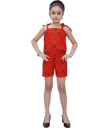 Arshia Fashions Girls Cotton Jumpsuit ( Pack of 1 , Yellow )