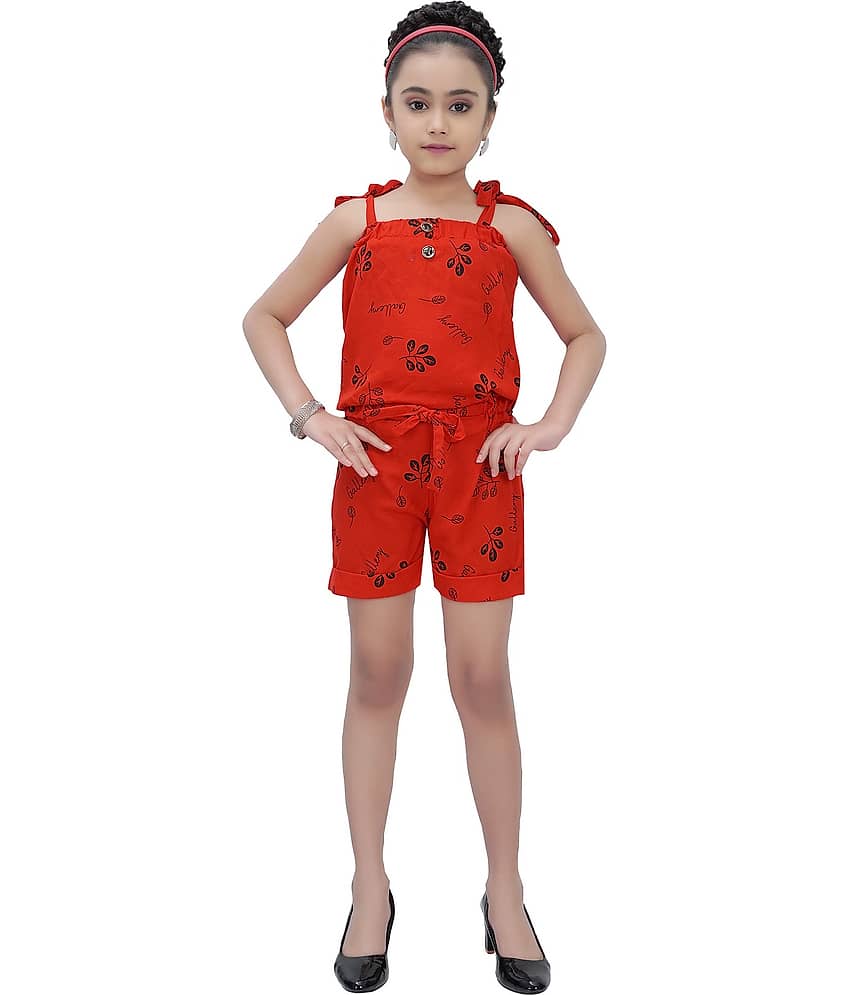 Arshia Fashions Girls Cotton Jumpsuit ( Pack of 1 , Yellow )