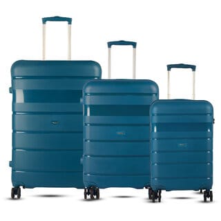 Timus Sunlite Hard Luggage 58cm 68cm 78cm Hard Luggage Trolley Bags Combo Set of 3 - Teal Blue