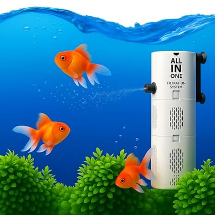 Ultra-Quiet Aquarium Filter 500F – 6W 500L/H Submersible Fish Tank Pump with Oxygen Pipe & Carbon Filtration (XQP-500F)-XQP- 500F | 6W | 500L/H