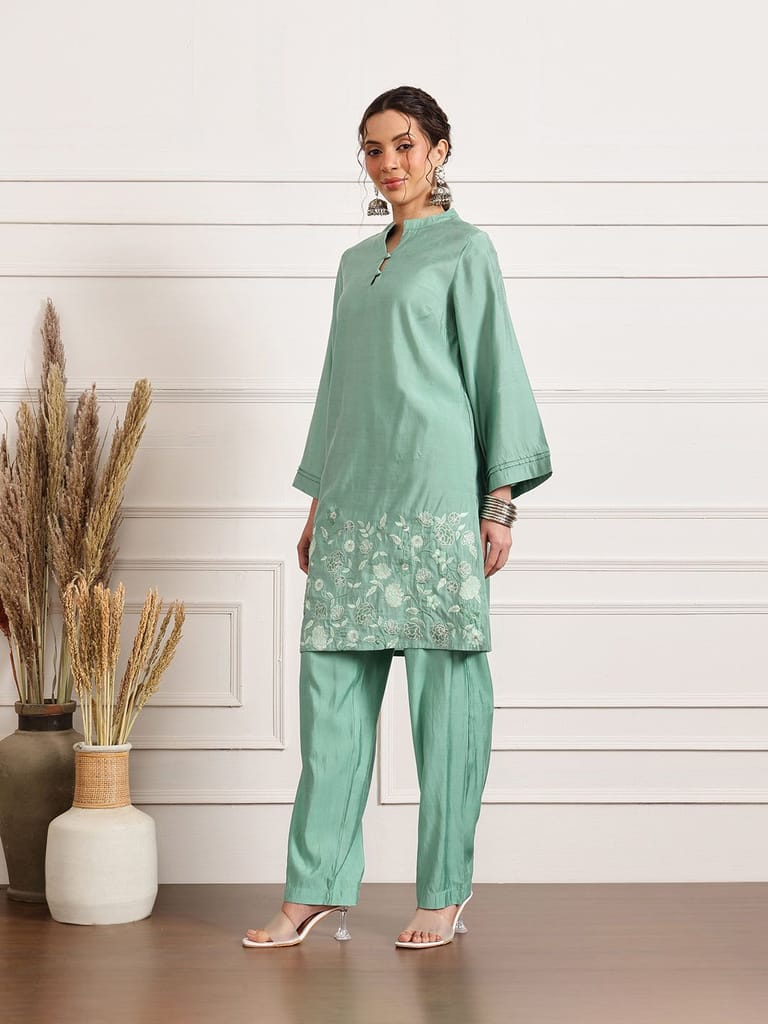 Sea Olive Festival Kurta Set