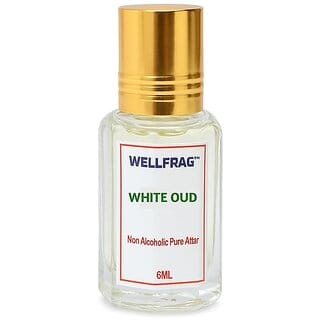 White Oudh Attar for Men 6ML Roll-On | Strong Masculine Non-Alcoholic Perfume Oil | Long-Lasting Pure Oud Concentrated Fragrance | Travel-Friendly Alcohol-Free Perfume