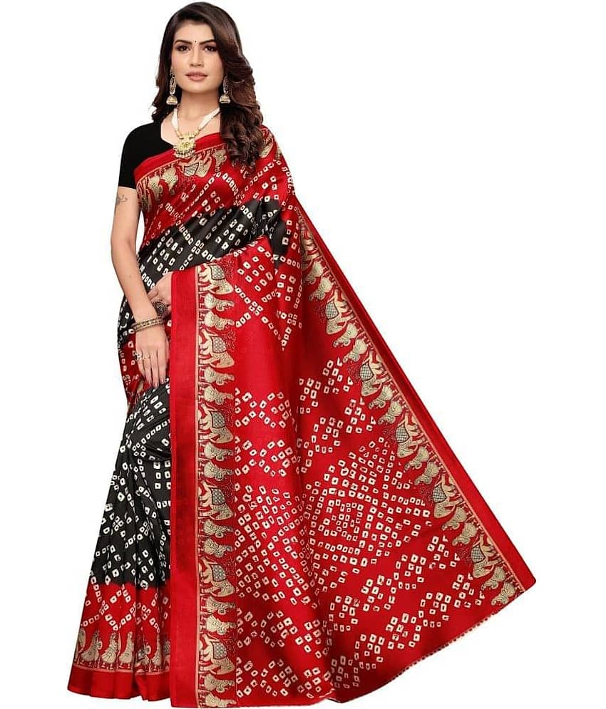 Saadhvi Cotton Silk Woven Regular Saree With Unstitched Blouse Piece ( Red )