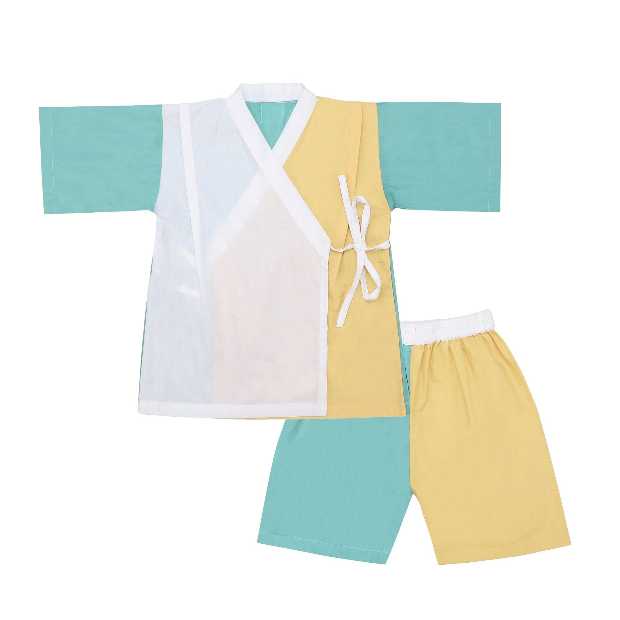 CANTON YELLOW KIMONO SHORTS SET-AGE : 1-2 YEARS