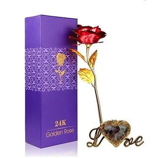 Eastern Club Red Rose With Photo Frame No Artificial Flower