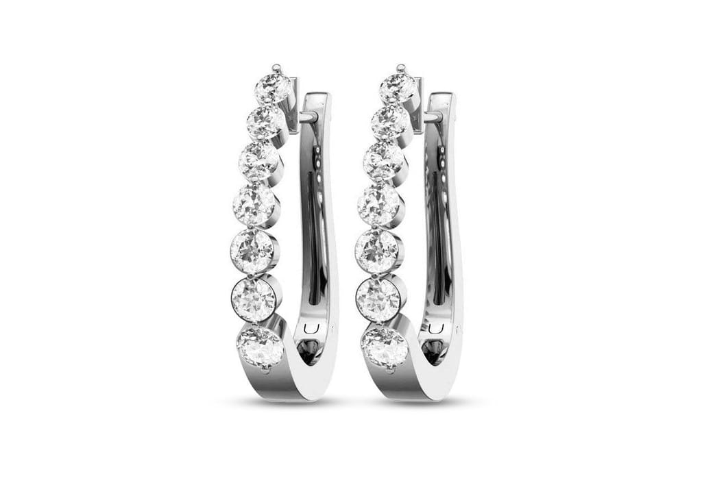 7 Stone Classic Hoop Earrings