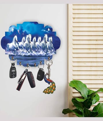 LCUPR Multicolour Wood Key Holder - Pack of 1