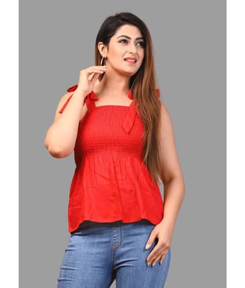 Frionkandy - Red Rayon Womens Regular Top ( Pack of 1 ) - None