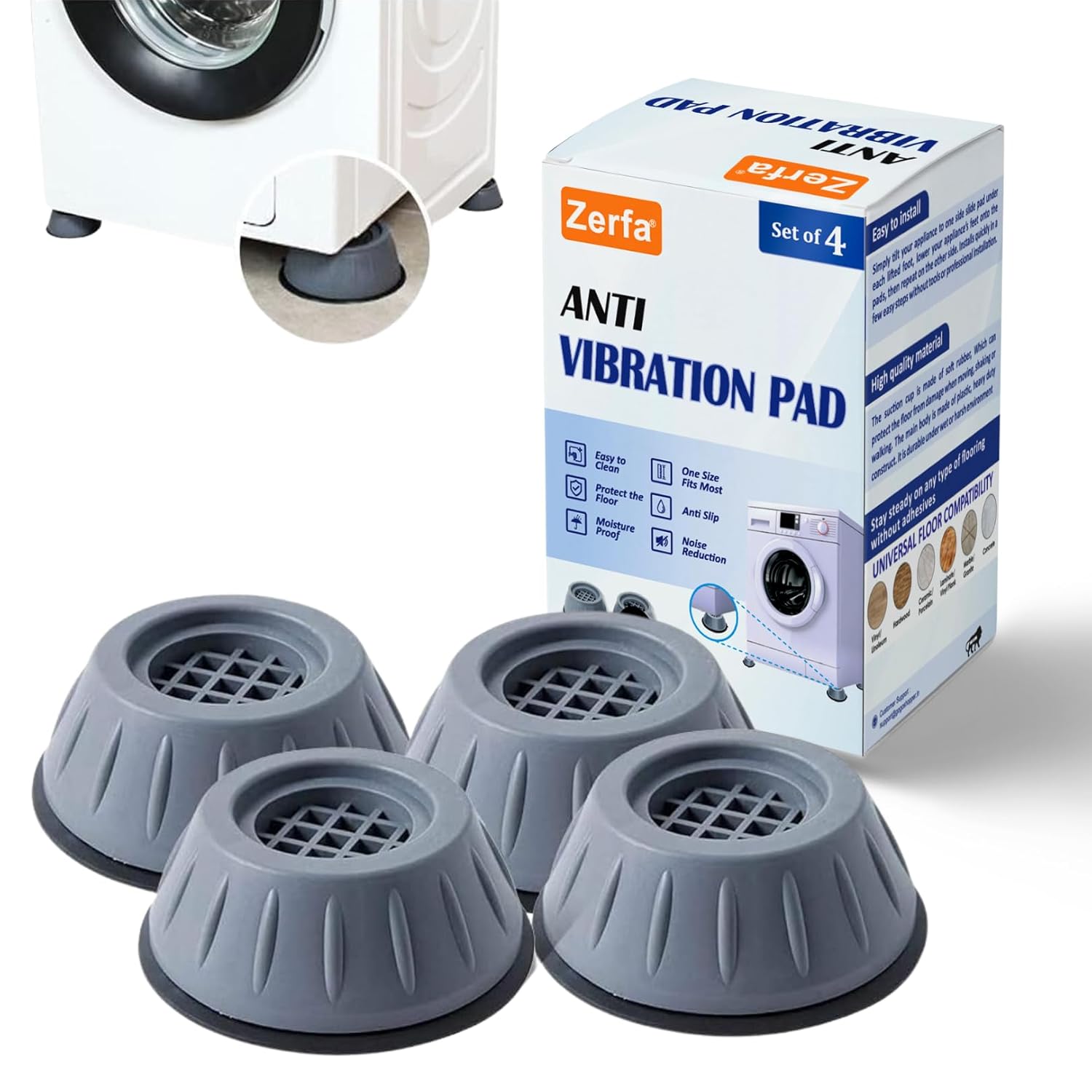 Anti Vibration Pad For Washing Machine - 4 Pcs
