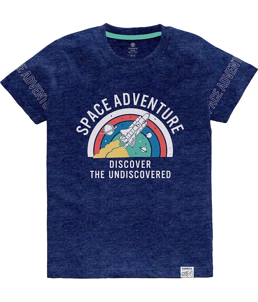 CODEZ Pack of 1 Boys Cotton Blend T-Shirt ( Blue )