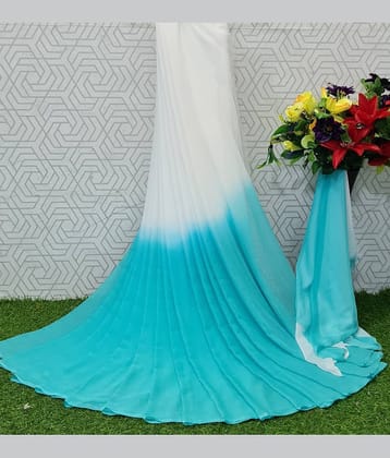 Apnisha Banarasi Silk Embellished Saree With Unstitched Blouse Piece ( Turquoise )