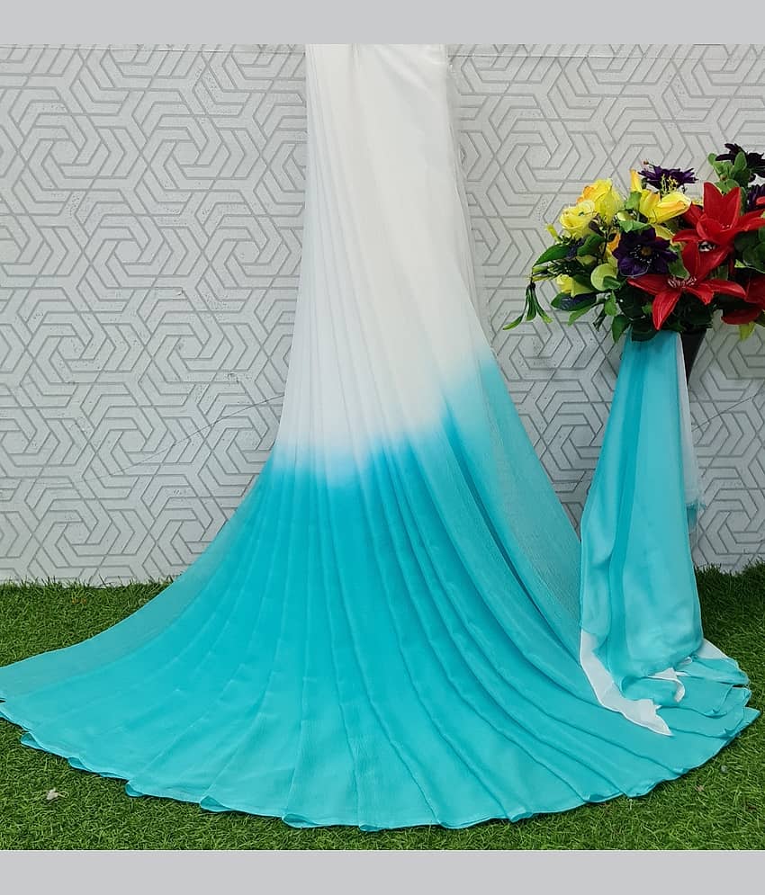 Apnisha Banarasi Silk Embellished Saree With Unstitched Blouse Piece ( Turquoise )