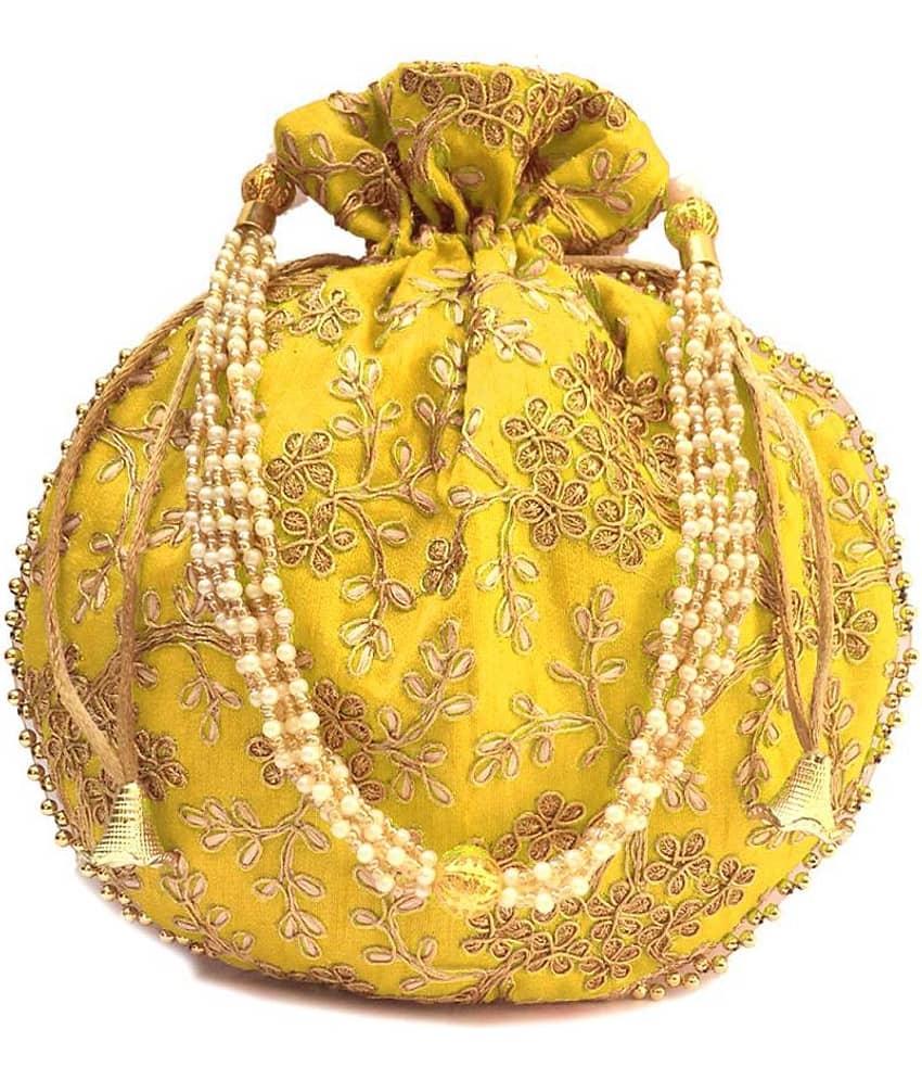 Bulbul Yellow Silk Potli