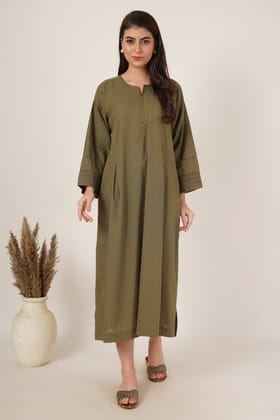 Army Green Kaftan Co-Ord Set Of 2-S