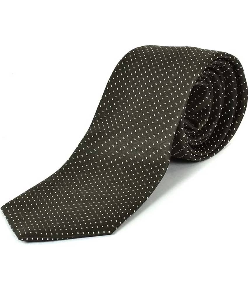 Greyon Black Polyester Formal Thin Tie