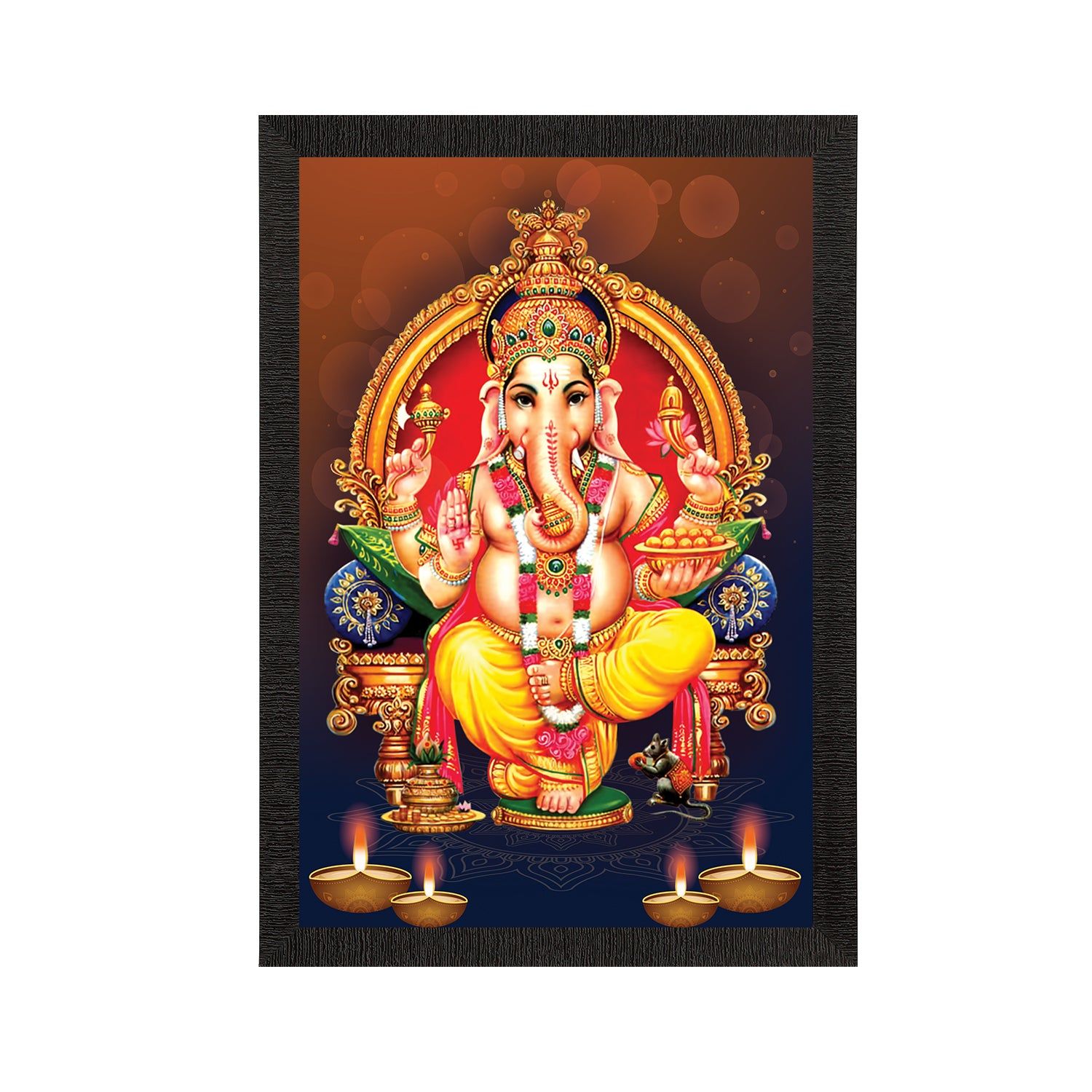 Lord Ganesha Satin Matt Texture UV Art Painting