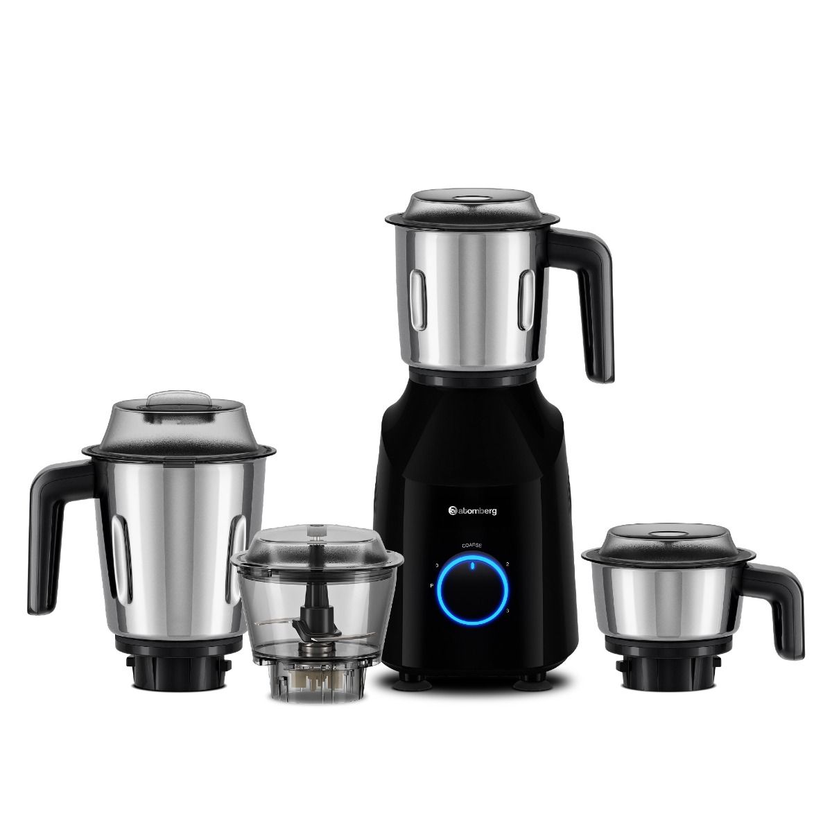 Atomberg Yulia Mixer Grinder with Unique Coarse Mode | Advanced Safety Features | 4 Jars including Unique Chopper Jar with Powerful 750W intelligent motor (Gloss Black)