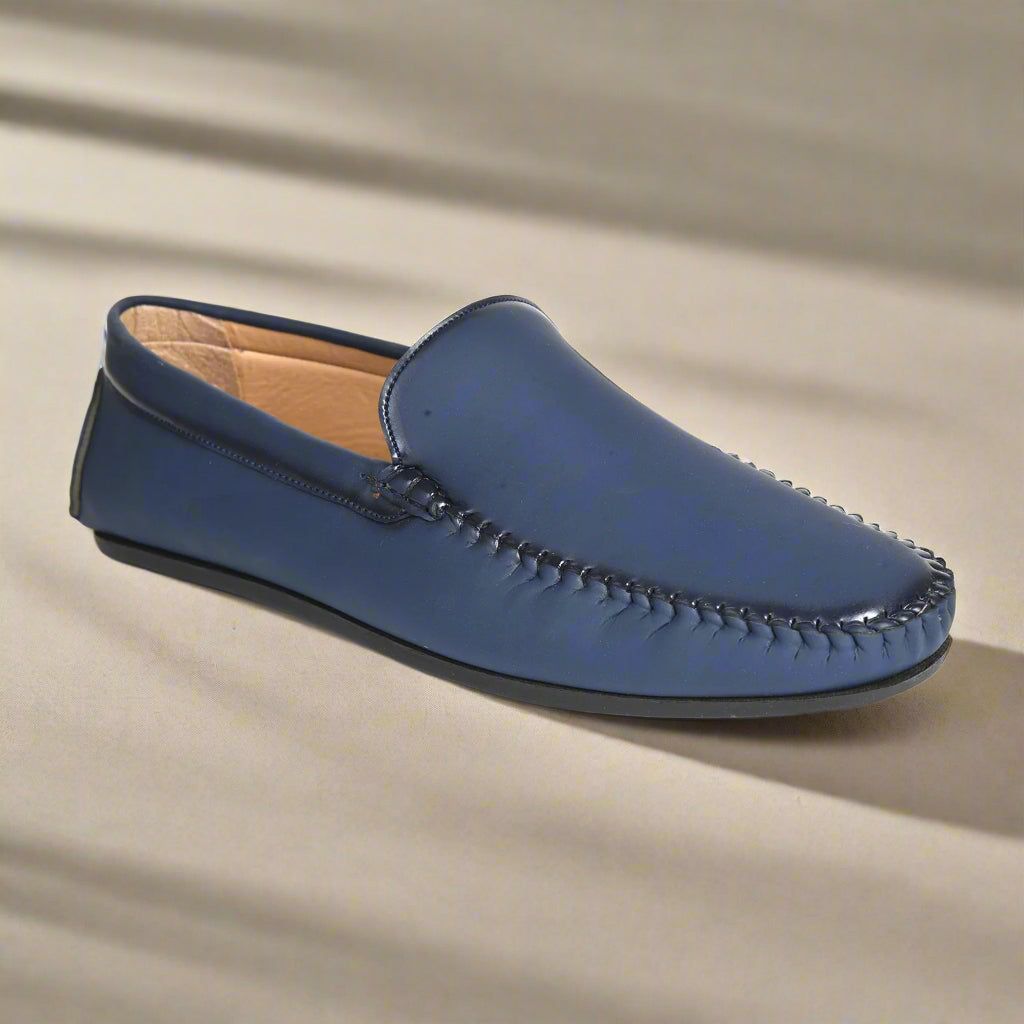 Kolapuri Centre Men's Blue Loafer Shoes-7