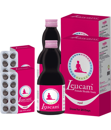 MPIL Leucam Combipack | Helps in PCOD PCOS & UTI Relief | 200ml + 40 tablet (pack of 2)