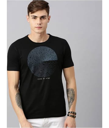Huetrap Pack of 1 Cotton Blend Regular Fit Men's T-Shirt ( Black )