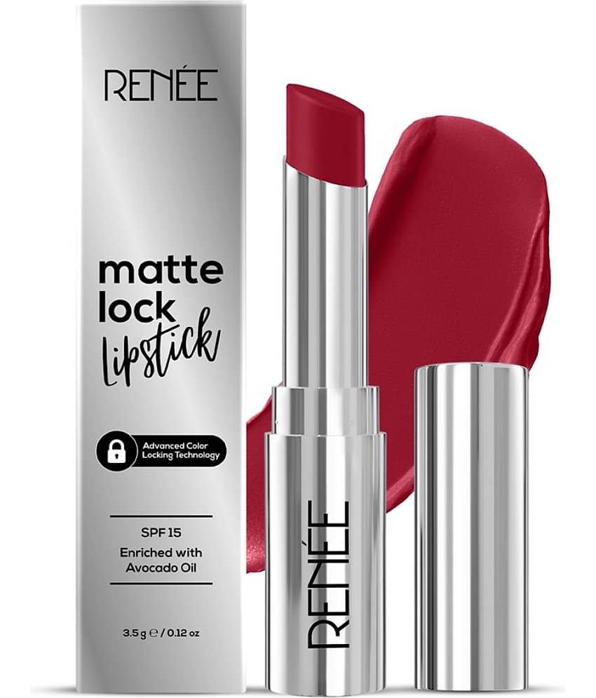RENEE Matte Lock Lipstick Folk, Ultra-Matte, SPF 15, Long Lasting, 3.5g