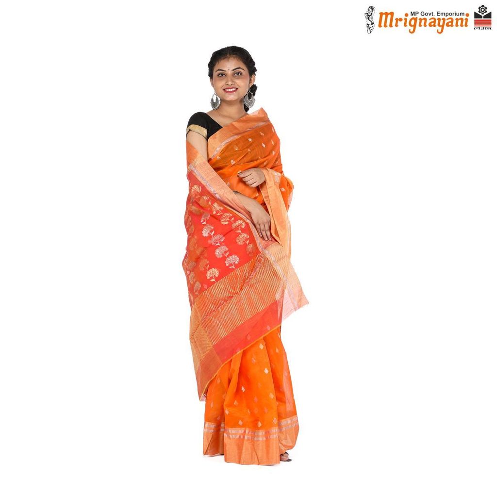 HANDLOOM CHANDERI SILK SAREE WITH BLOUSE (SKU - 1SC104310522, SAREE-1042) - Sarees | Buy online on ZillyBuy