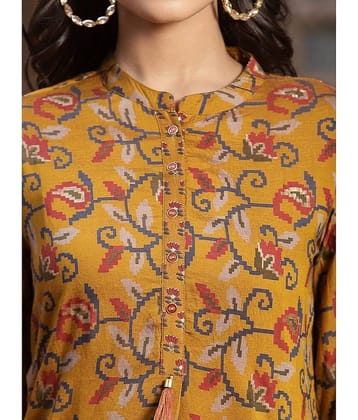 Juniper - Yellow Cotton Women's Straight Kurti ( Pack of 1 )