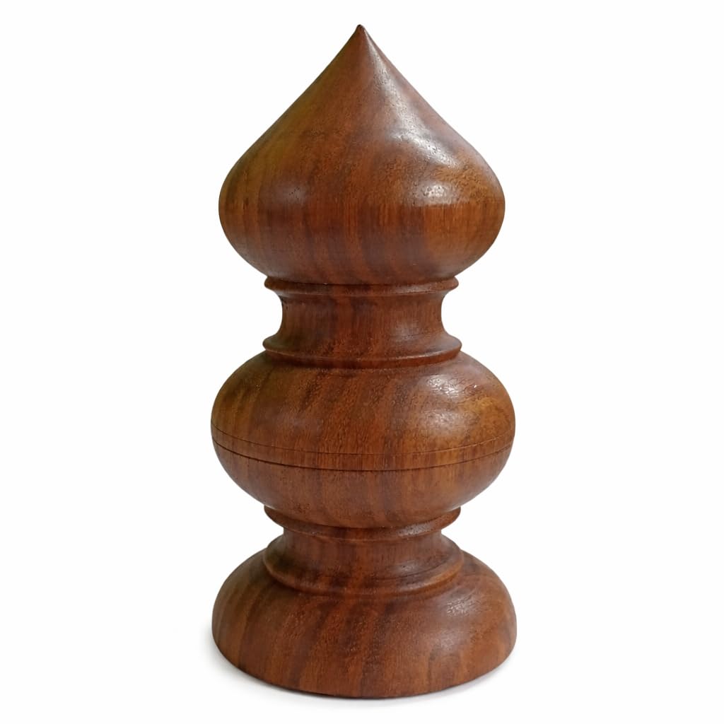 Wooden Kalash Dome � 2.5 � 5 Inch � Non-Polished � Solid Wood Pooja Mandir Top � Handcrafted Wooden Finial Decorative Showpiece � Kalasam for Home Temple