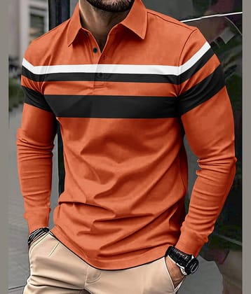 Eyebogler Men Polyester Regular Fit Striped Polo T Shirt ( Lime Green )