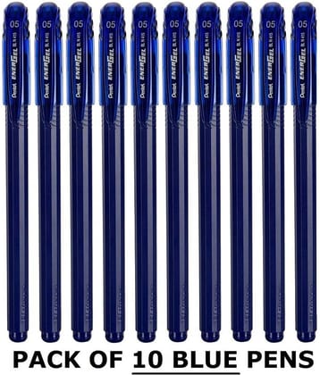 Pentel Energel 0.5 Roller Ball Pen Set - Pack of 10 (Blue)