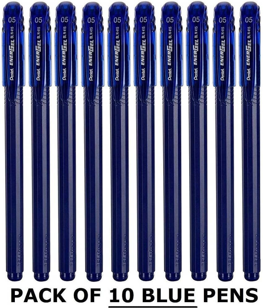 Pentel Energel 0.5 Roller Ball Pen Set - Pack of 10 (Blue)