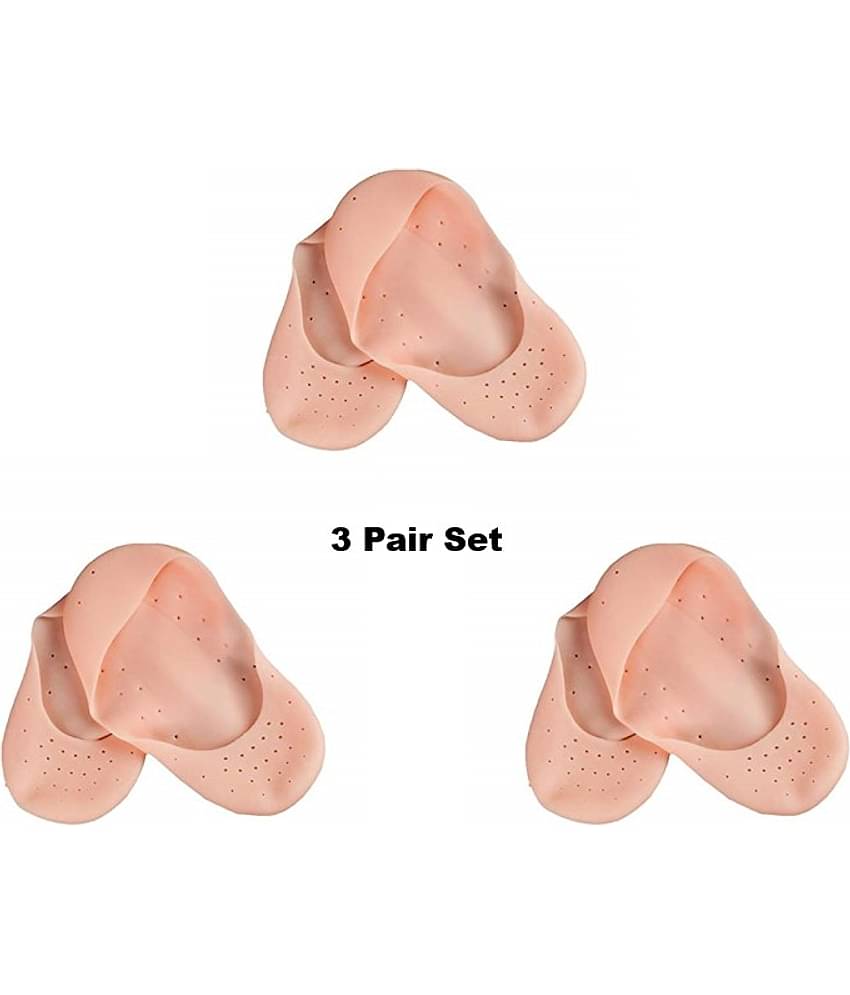 eComKaaj™ Silicone Smiling Foot Anti-Chapped Moisturizing Silicone Full Socks 3 Pair Free Size