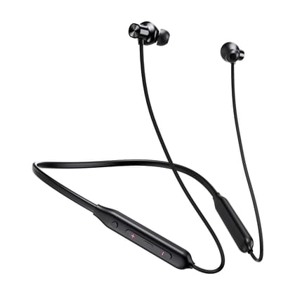 PTron Tangent Rush w/ 50Hrs Playtime, Pristine Sound, Dual-Device Pairing, Bluetooth 5.4 Wireless in-Ear Earphones with Mic, Voice Assistant, Type-C Fast Charging & IPX5 Water Resistant (Jet Black)