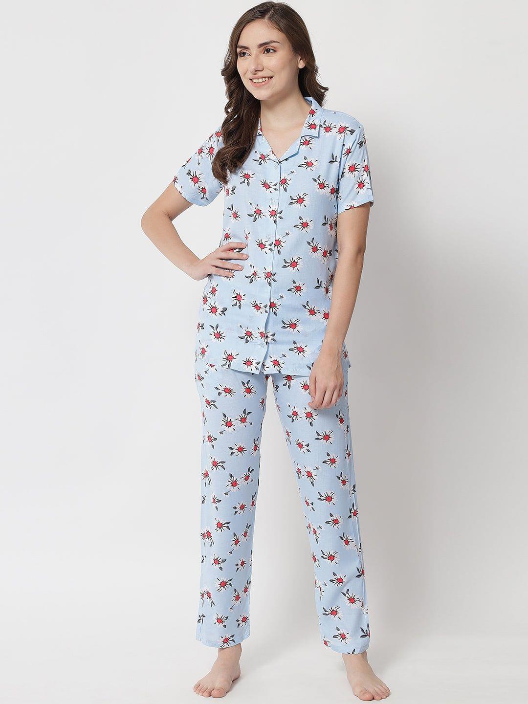 Klamotten Women's Printed Rayon Nightsuit N76S0