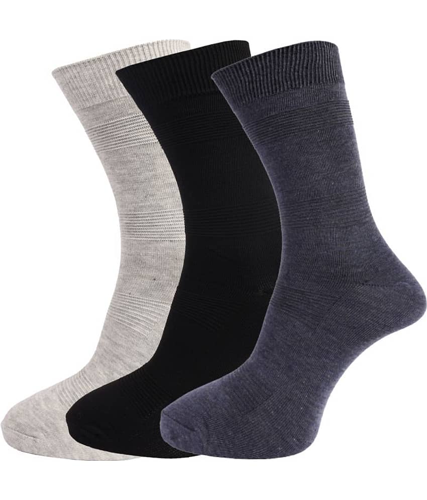 Dollar - Cotton Men's Solid Multicolor Full Length Socks ( Pack of 3 )