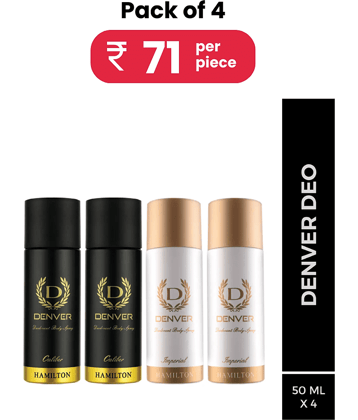 Denver Deodorant Deodorant Spray & Perfume for Men 50 ml ( Pack of 4 )