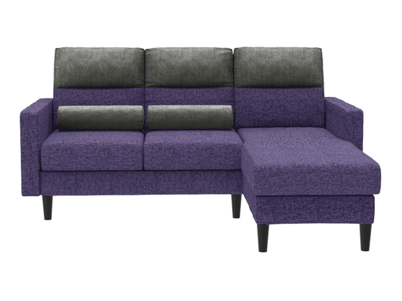 Highrolla 2 Seater Sofa with Chaise (Fabric, Purple Haze)